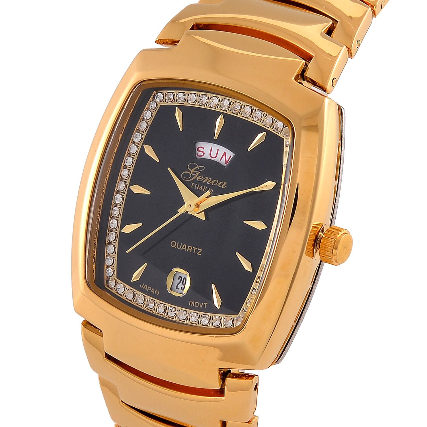 Genoa Japanese Movement Watch ION Plated YG Stainless Steel