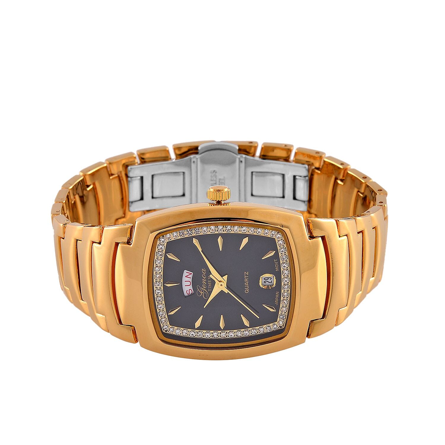 Genoa Japanese Movement Watch ION Plated YG Stainless Steel