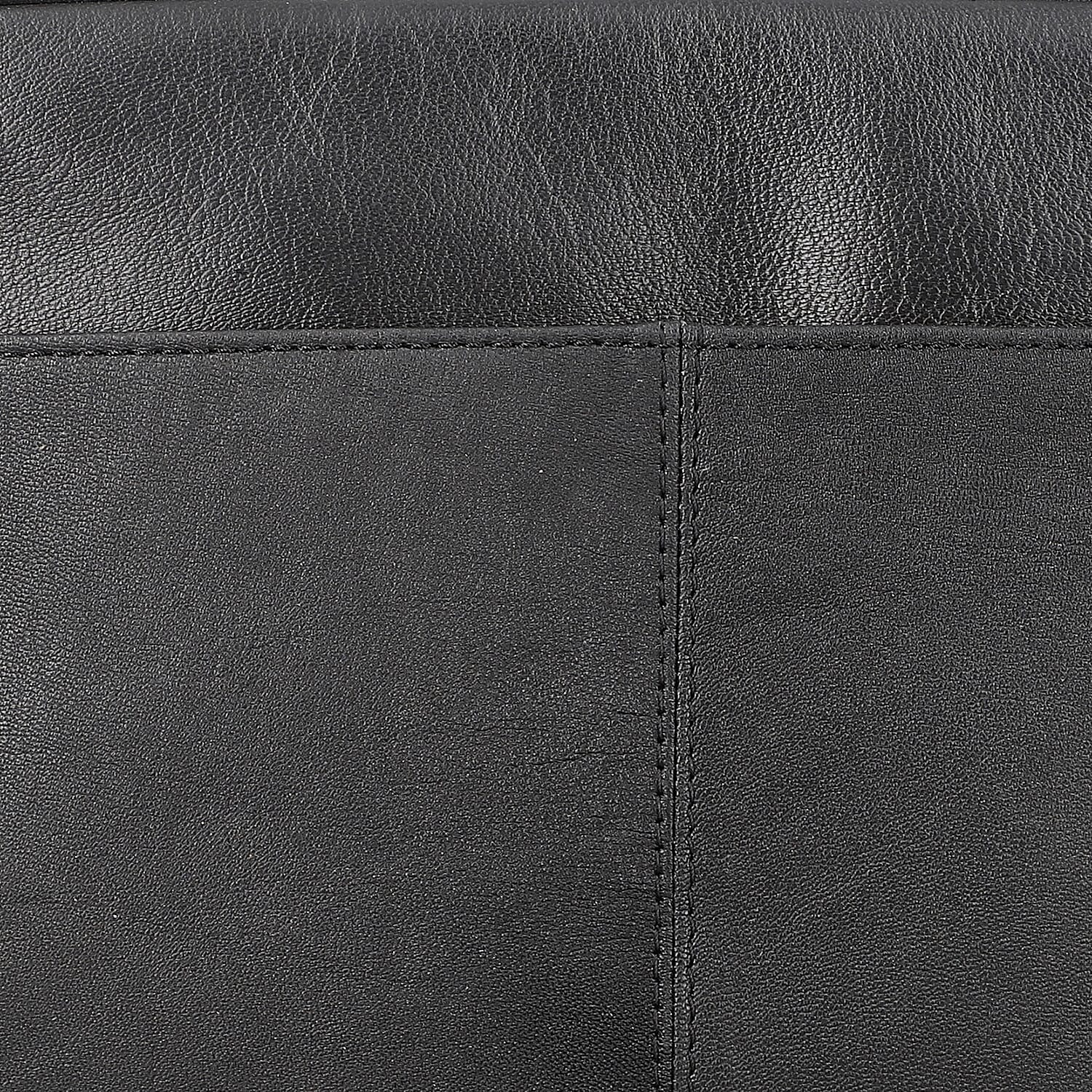 Black Genuine Leather Embellished Crossbody Sling Bag