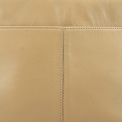 Tan Genuine Leather Embellished Crossbody Sling Bag