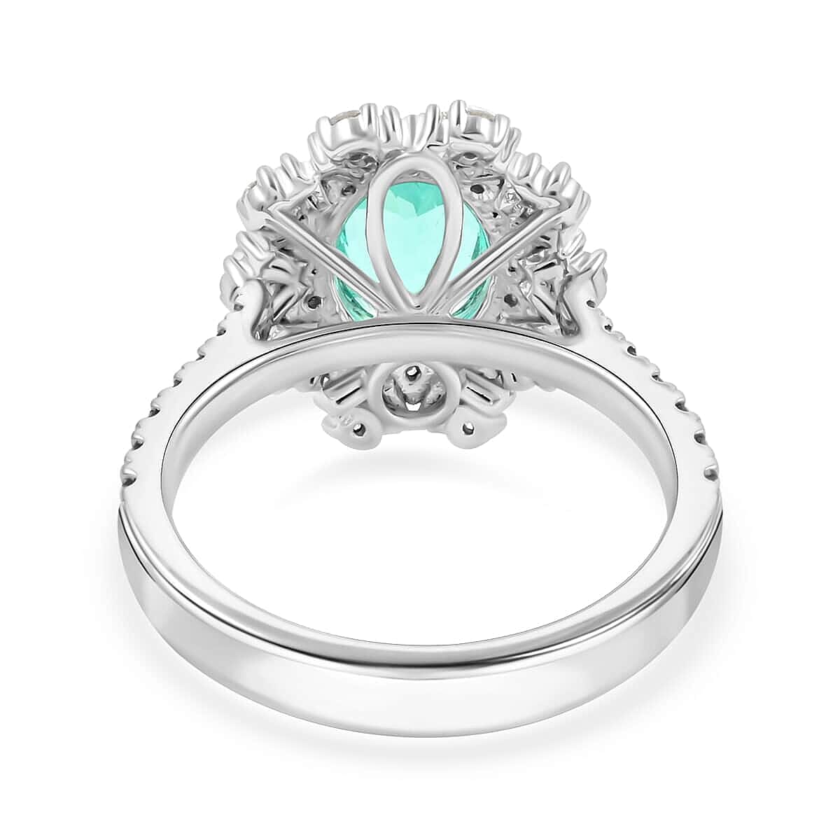 Chairman's Vault Collection Certified & Appraised Rhapsody 950 Platinum AAAA Paraiba Tourmaline and Diamond E-F VS Ring (Size 7.0) 8.75 Grams 2.70 ctw
