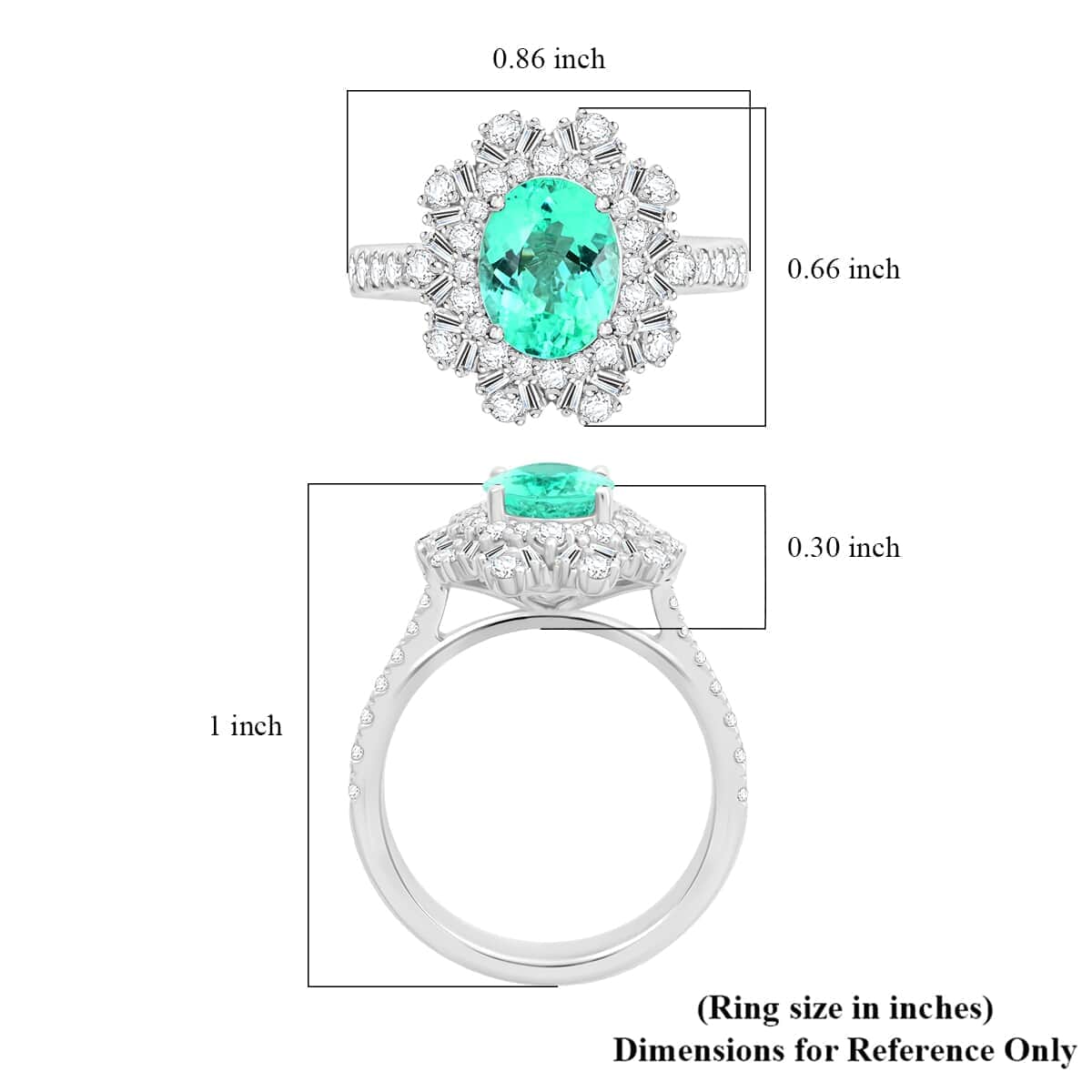 Chairman Vault Collection Certified & Appraised Rhapsody 950 Platinum AAAA Paraiba Tourmaline and Diamond E-F VS Ring (Size 7.0) 8.75 Grams 2.70 ctw image number 5