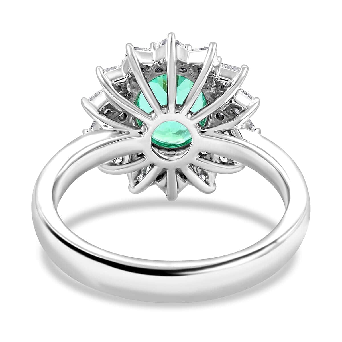 Chairman's Vault Collection Certified & Appraised Rhapsody 950 Platinum AAAA Paraiba Tourmaline and E-F VS Diamond Ring (Size 7.0) 8.50 Grams 2.75 ctw
