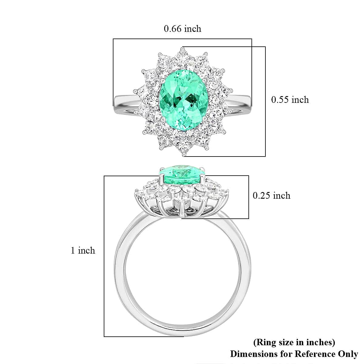 Chairman's Vault Collection Certified & Appraised Rhapsody 950 Platinum AAAA Paraiba Tourmaline and E-F VS Diamond Ring (Size 7.0) 8.50 Grams 2.75 ctw