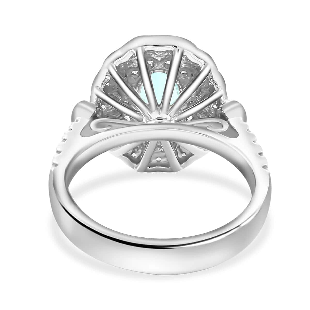 Chairman's Vault Collection Certified & Appraised Rhapsody 950 Platinum AAAA Paraiba Tourmaline and E-F VS Diamond Ring (Size 7.0) 11 Grams 2.25 ctw