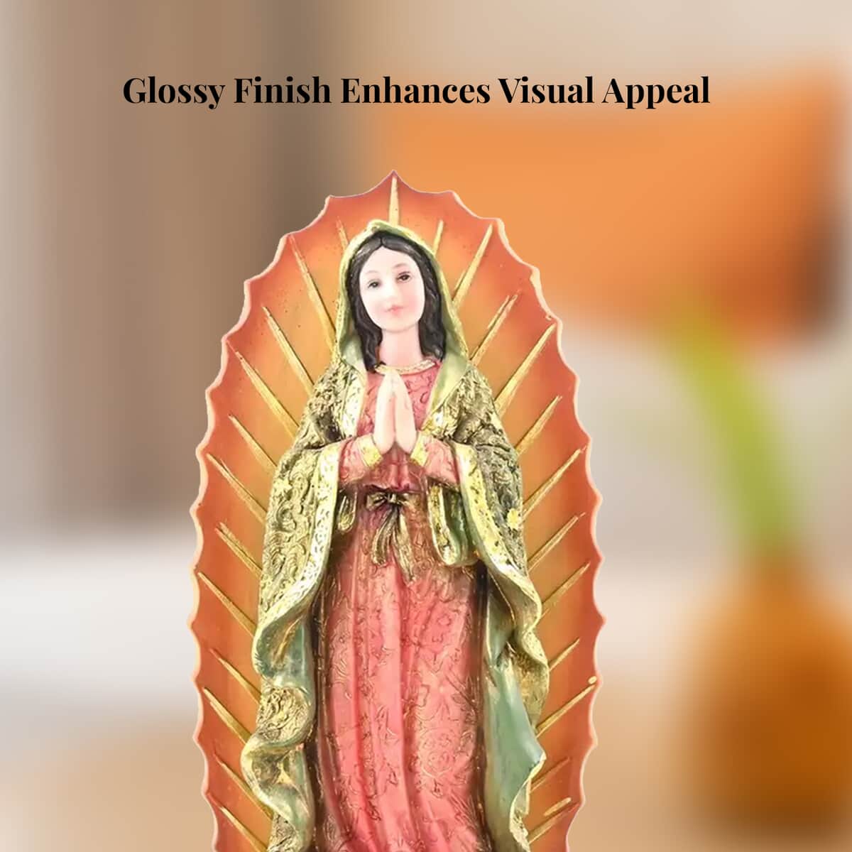Multi Color Polyresin Our Lady Guadalupe Figurine image number 2