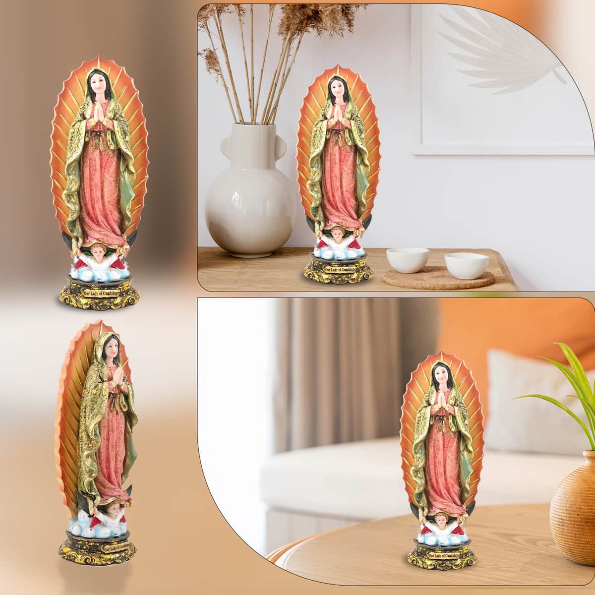 Multi Color Polyresin Our Lady Guadalupe Figurine image number 3