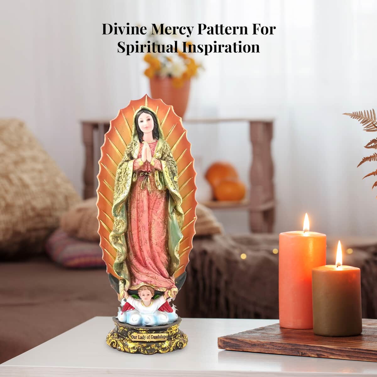 Multi Color Polyresin Our Lady Guadalupe Figurine image number 4