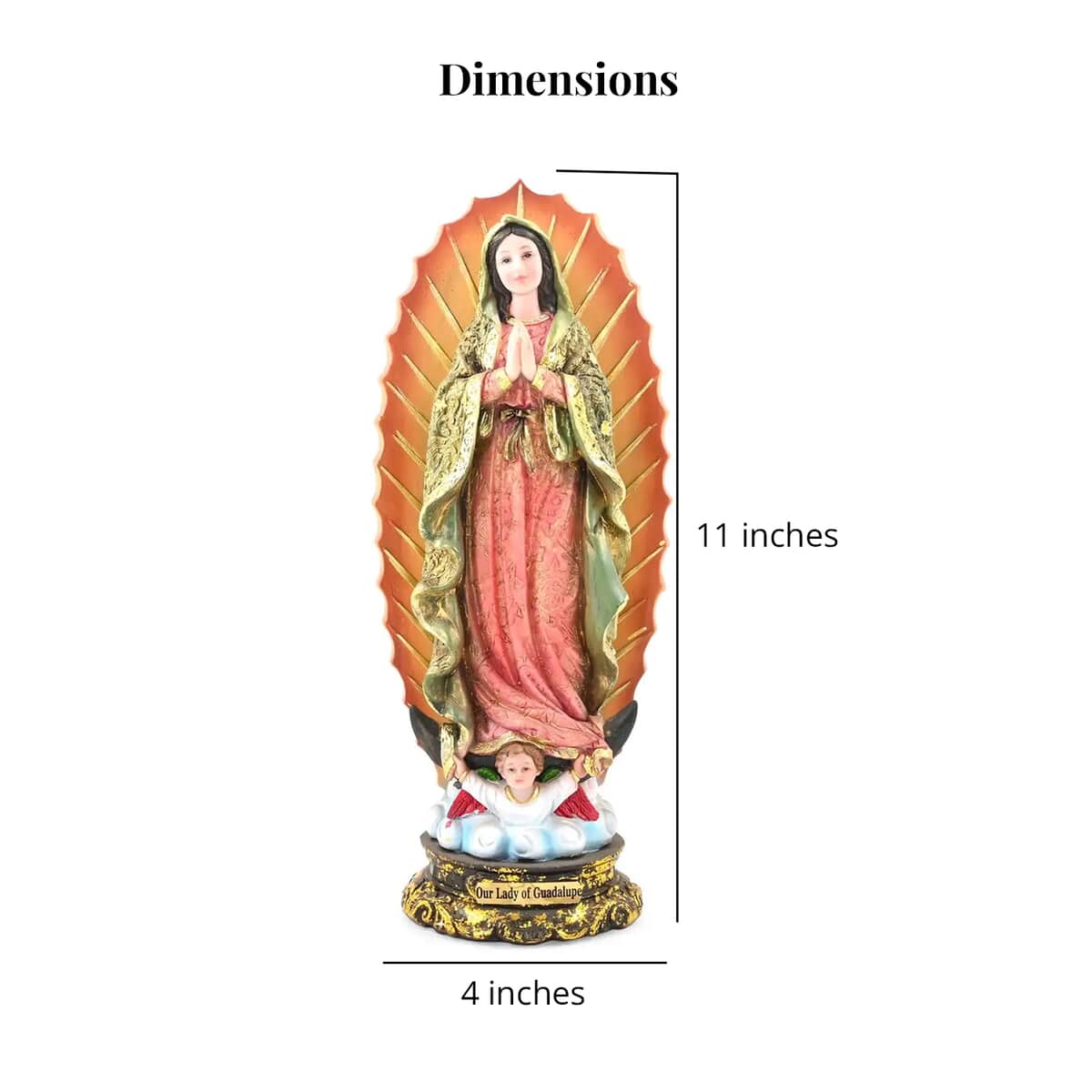 Multi Color Polyresin Our Lady Guadalupe Figurine image number 6