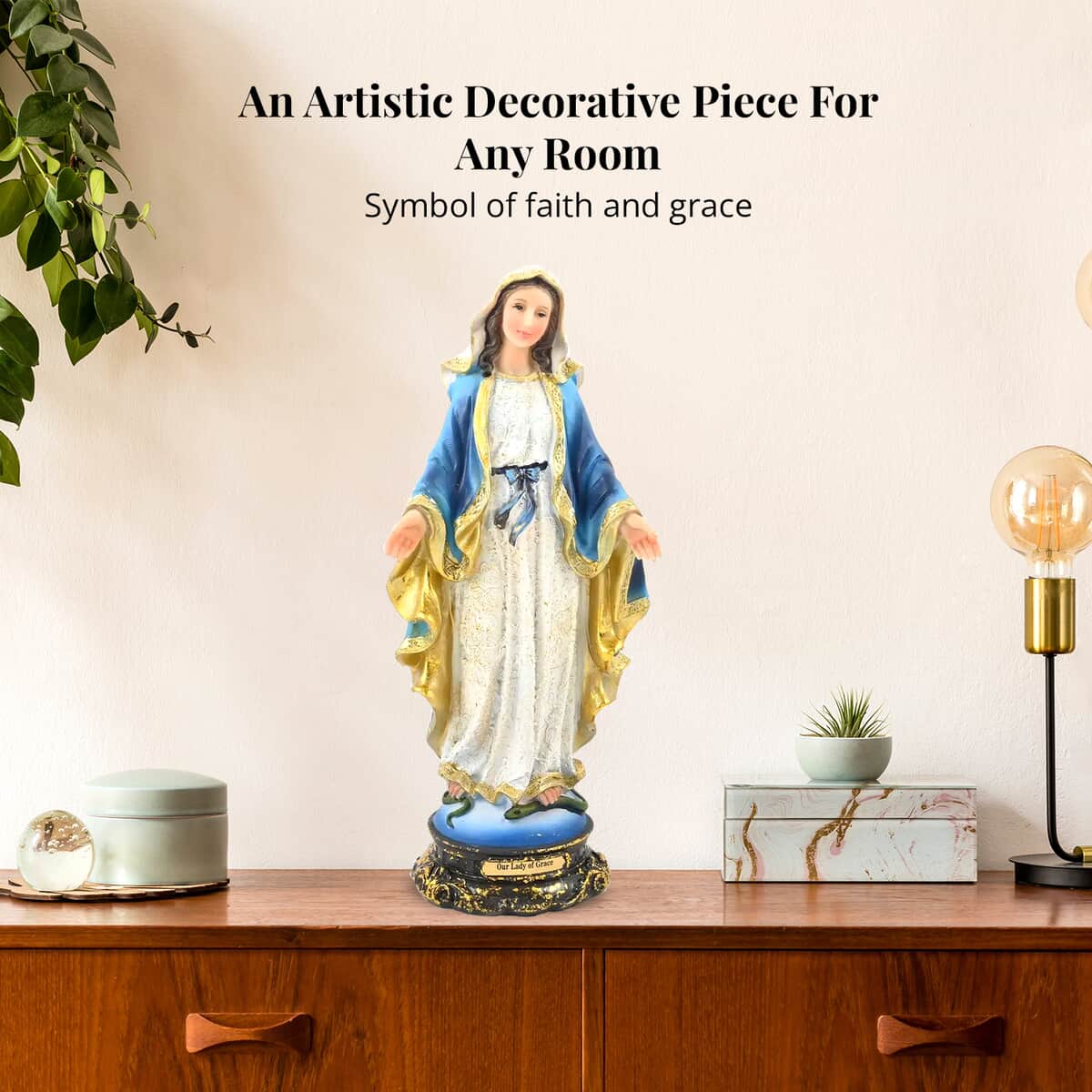 Multi Color Polyresin Our Lady of Grace Figurine image number 1