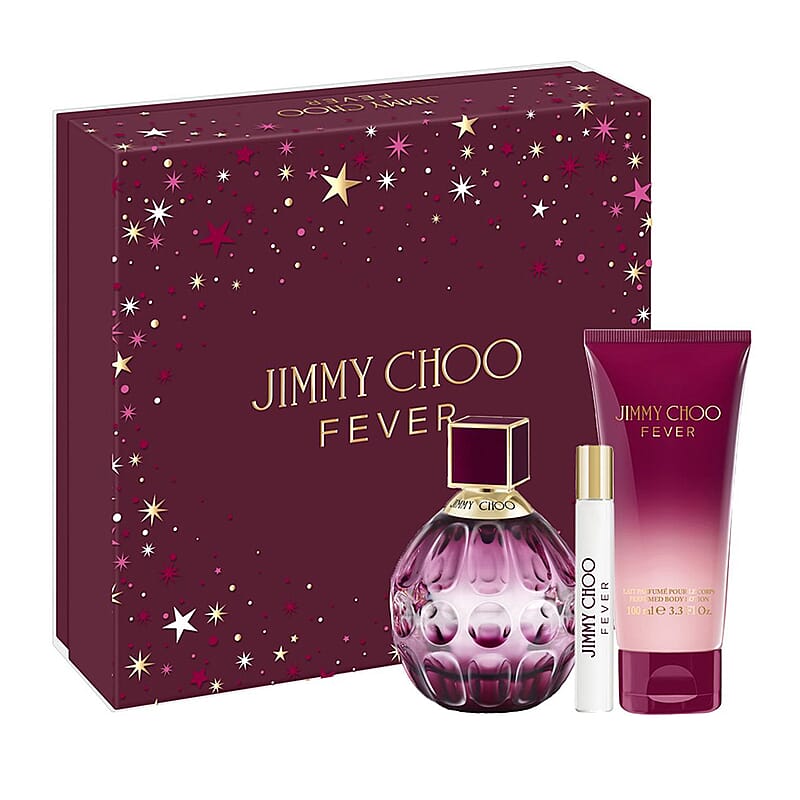 Jimmy Choo Fever Set (EDP Spray 3.3 Oz, France EDP SPRAY 0.25 Oz and France Body Lotion 3.3oz)