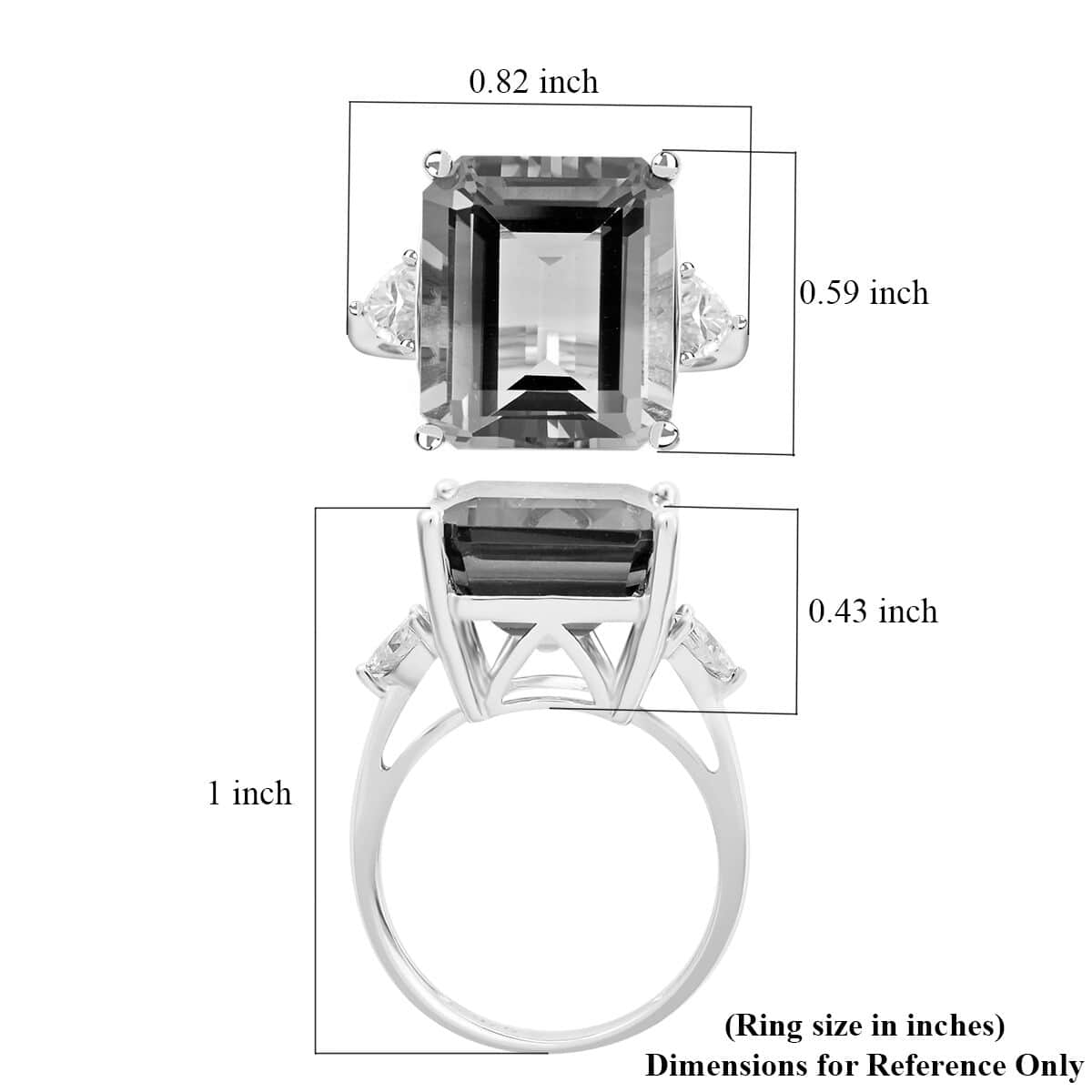 Bi-Color Ametrine and Moissanite Ring in Sterling Silver (Size 7.0) 10.30 ctw image number 4