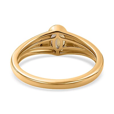 Natural Golden Tanzanite and White Zircon 0.50 ctw Ring