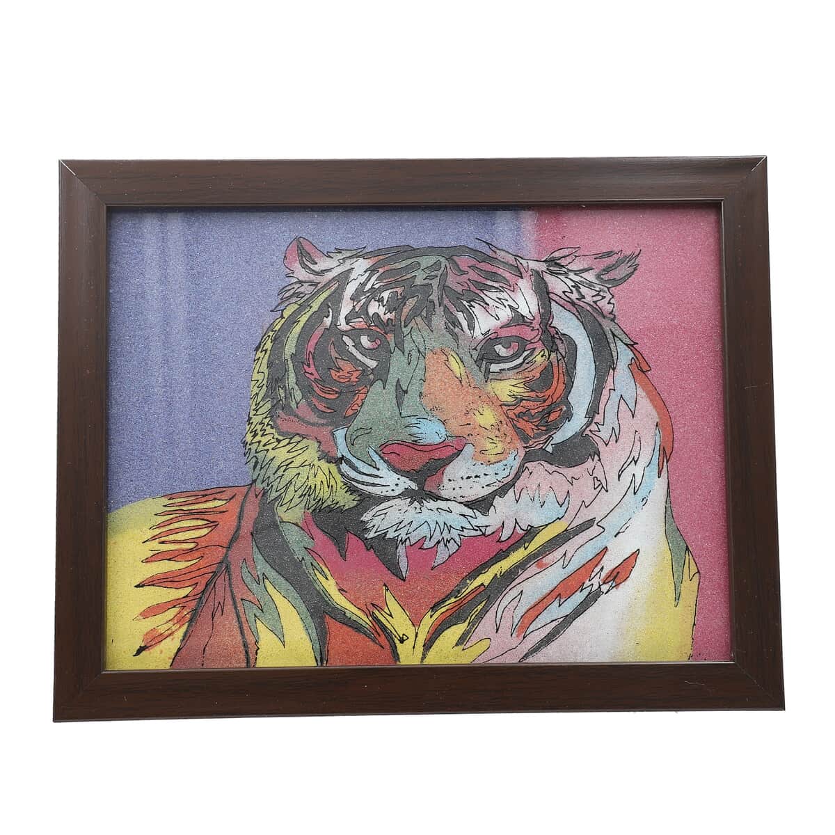 Set of 2 Handcrafted Gemstone Tiger Painting image number 3