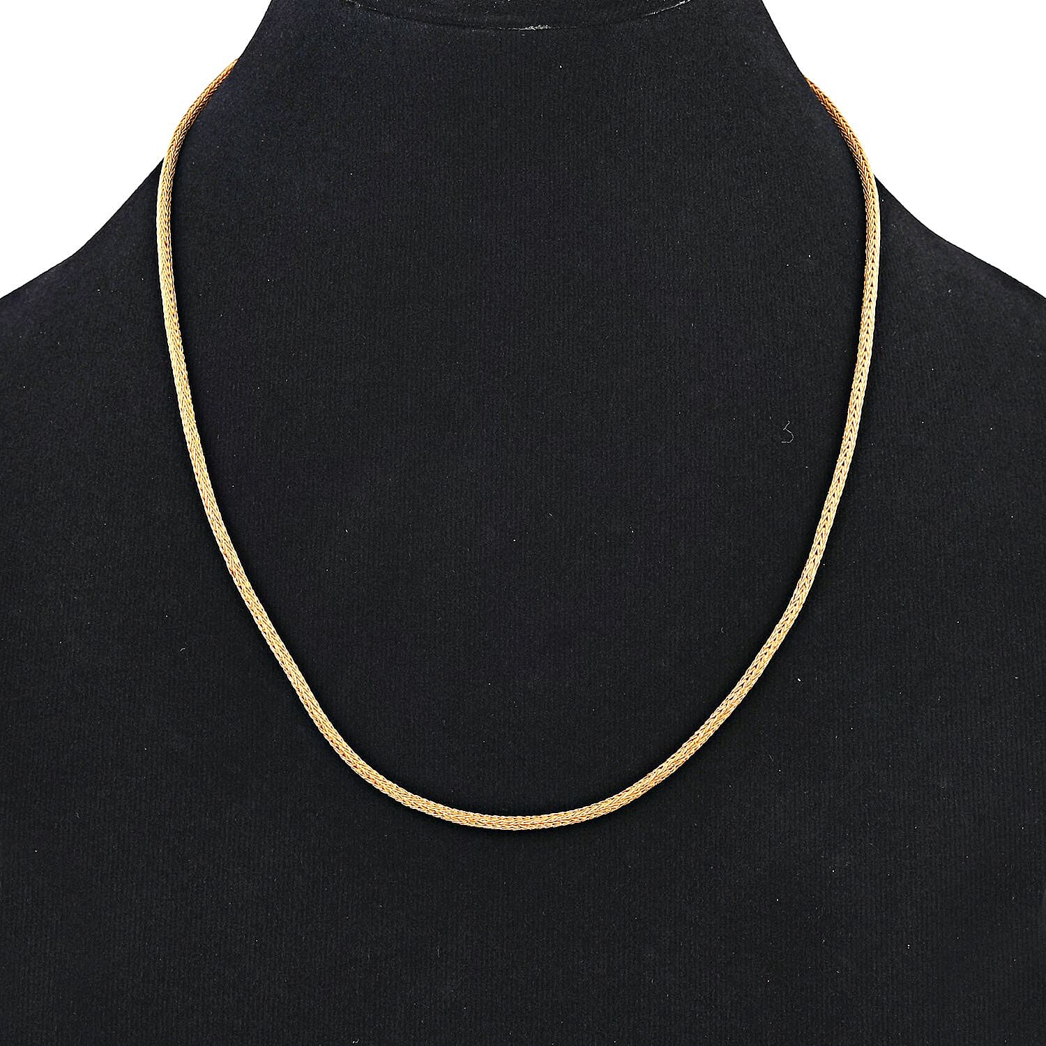 18K Yellow Gold 2.5mm Tulang Naga Chain Necklace with Magnetic Lock 18 Inches 13.75 Grams