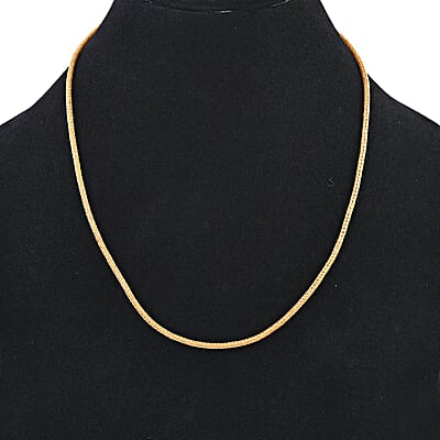 18K Yellow Gold 2.5mm Tulang Naga Chain Necklace with Magnetic Lock 18 Inches 13.75 Grams