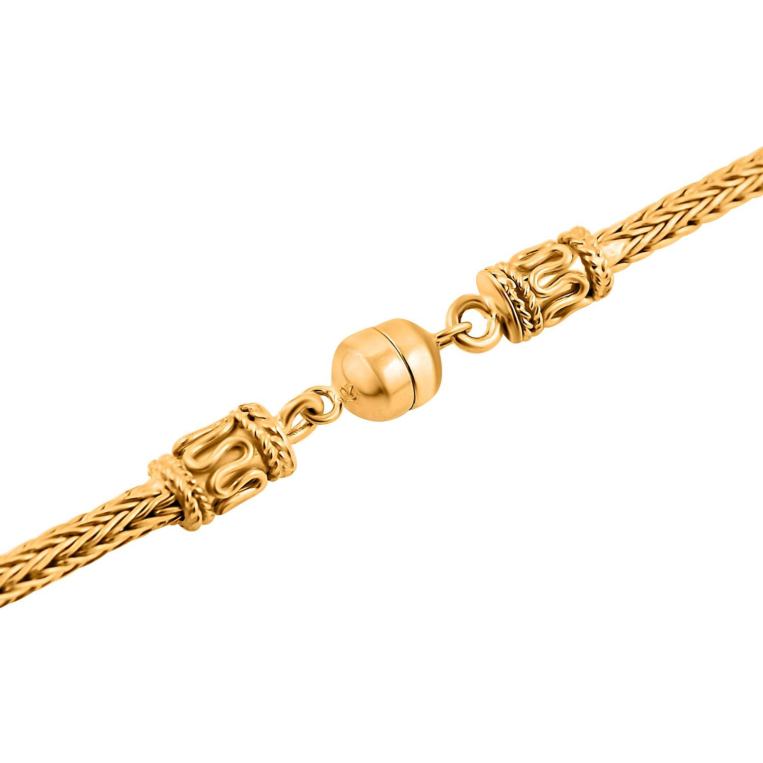 18K Yellow Gold 2.5mm Tulang Naga Chain Necklace with Magnetic Lock 18 Inches 13.75 Grams