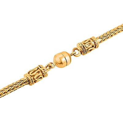 18K Yellow Gold 2.5mm Tulang Naga Chain Necklace with Magnetic Lock 18 Inches 13.75 Grams