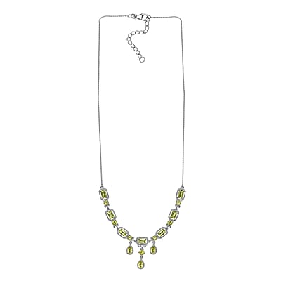 Peridot Necklace 18-20 Inches in Platinum Over Sterling Silver 7.80 ctw