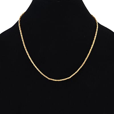18K Yellow Gold 2.5mm Borobudur Chain Necklace with Magnetic Lock 18 Inches 17.40 Grams