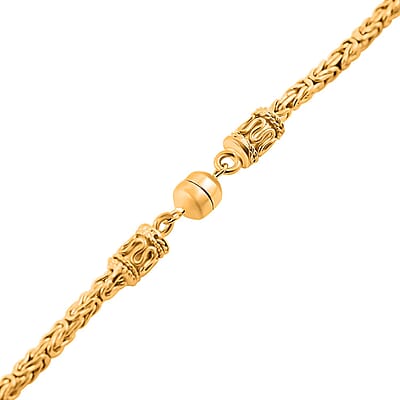 18K Yellow Gold 2.5mm Borobudur Chain Necklace with Magnetic Lock 18 Inches 17.40 Grams