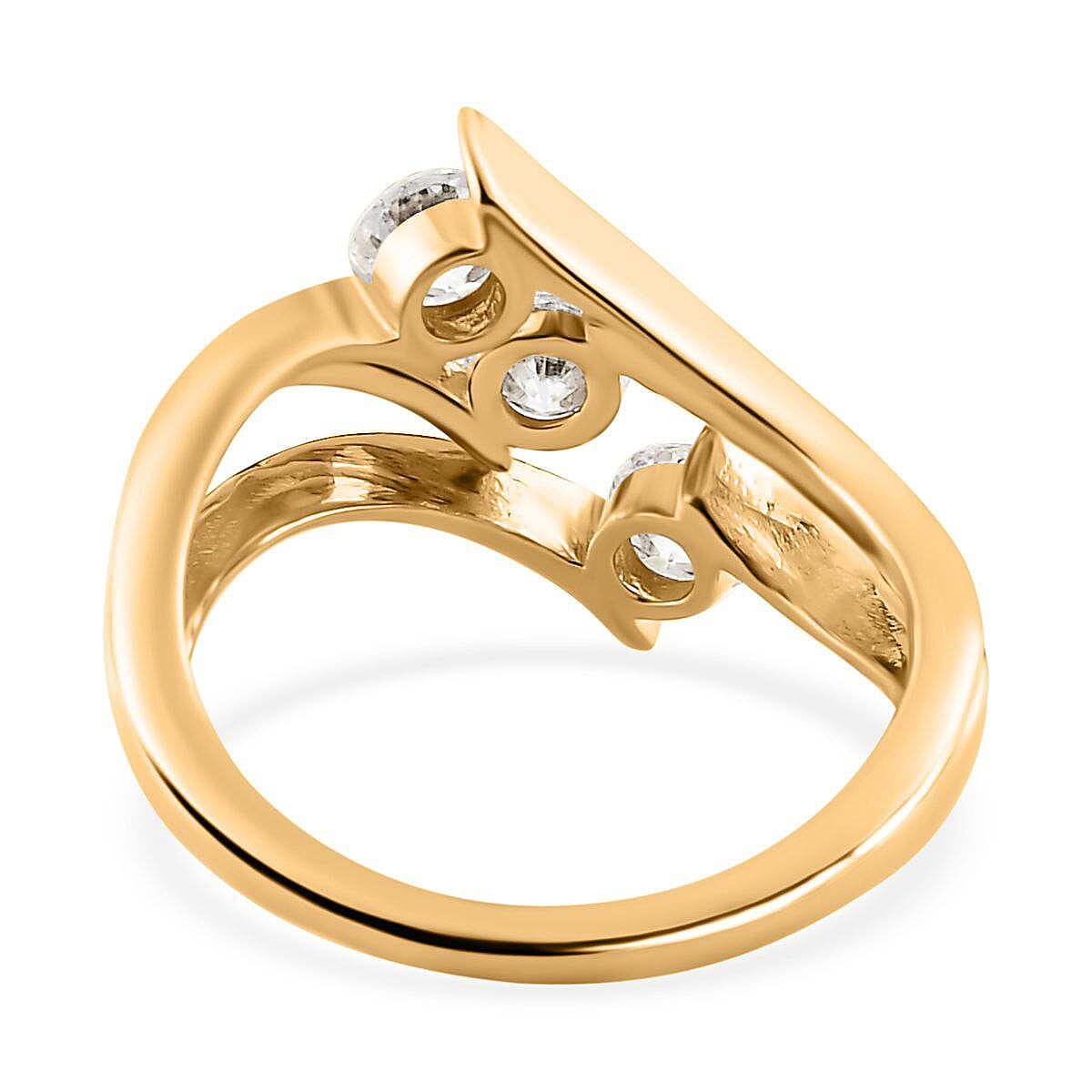 Moissanite 0.65 ctw Ring in Vermeil Yellow Gold Over Sterling Silver (Size 10.0)