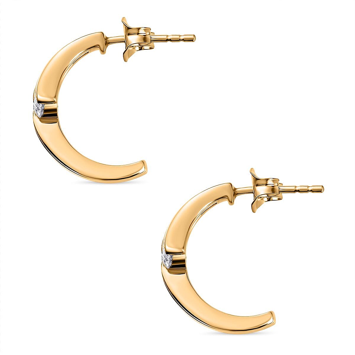 Moissanite 0.60 ctw Earrings in Vermeil Yellow Gold Over Sterling Silver