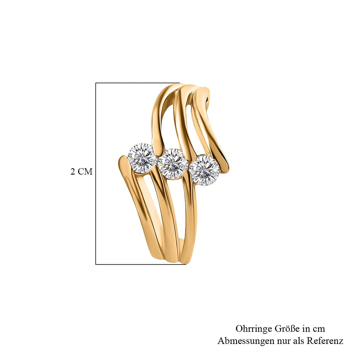 Moissanite 0.60 ctw Earrings in Vermeil Yellow Gold Over Sterling Silver