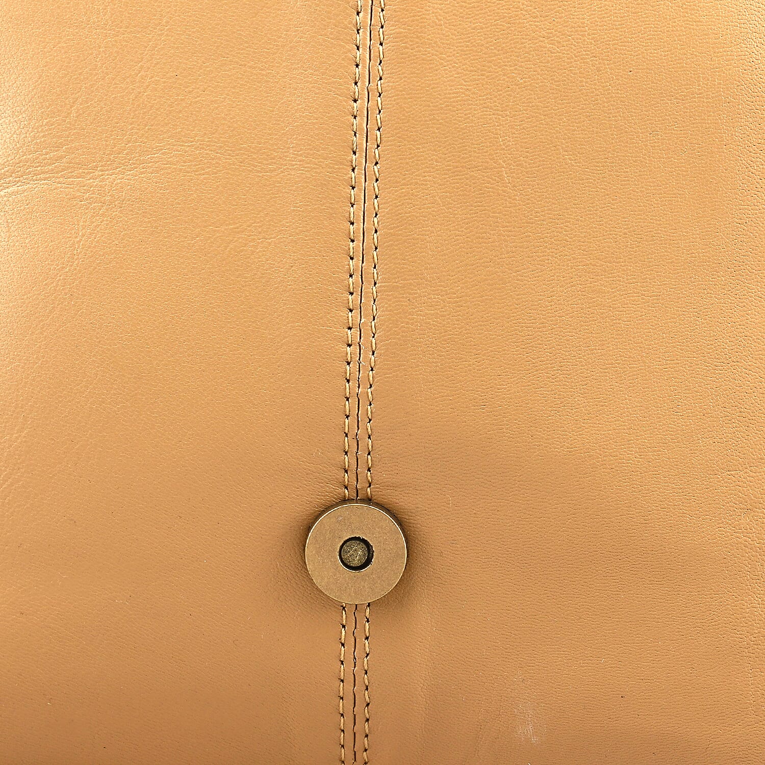 Beige Genuine Leather Embellished Crossbody Sling Bag