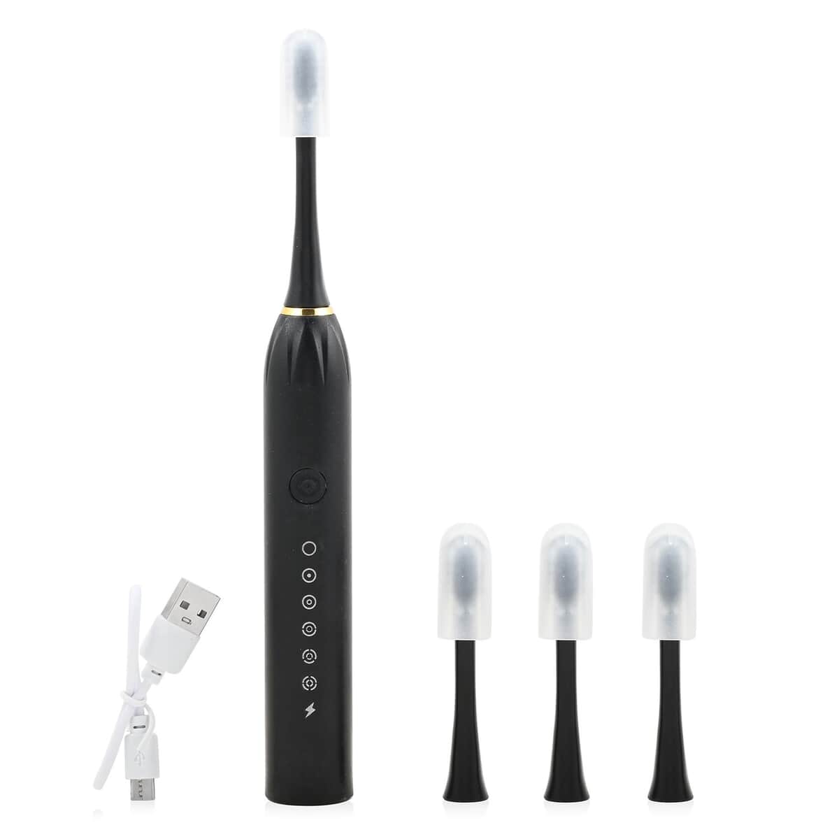 Doorbuster Deal Total Vision Black Rechargeable Toothbrush with 4 Heads (Ships in 8-10 Business Days) image number 0