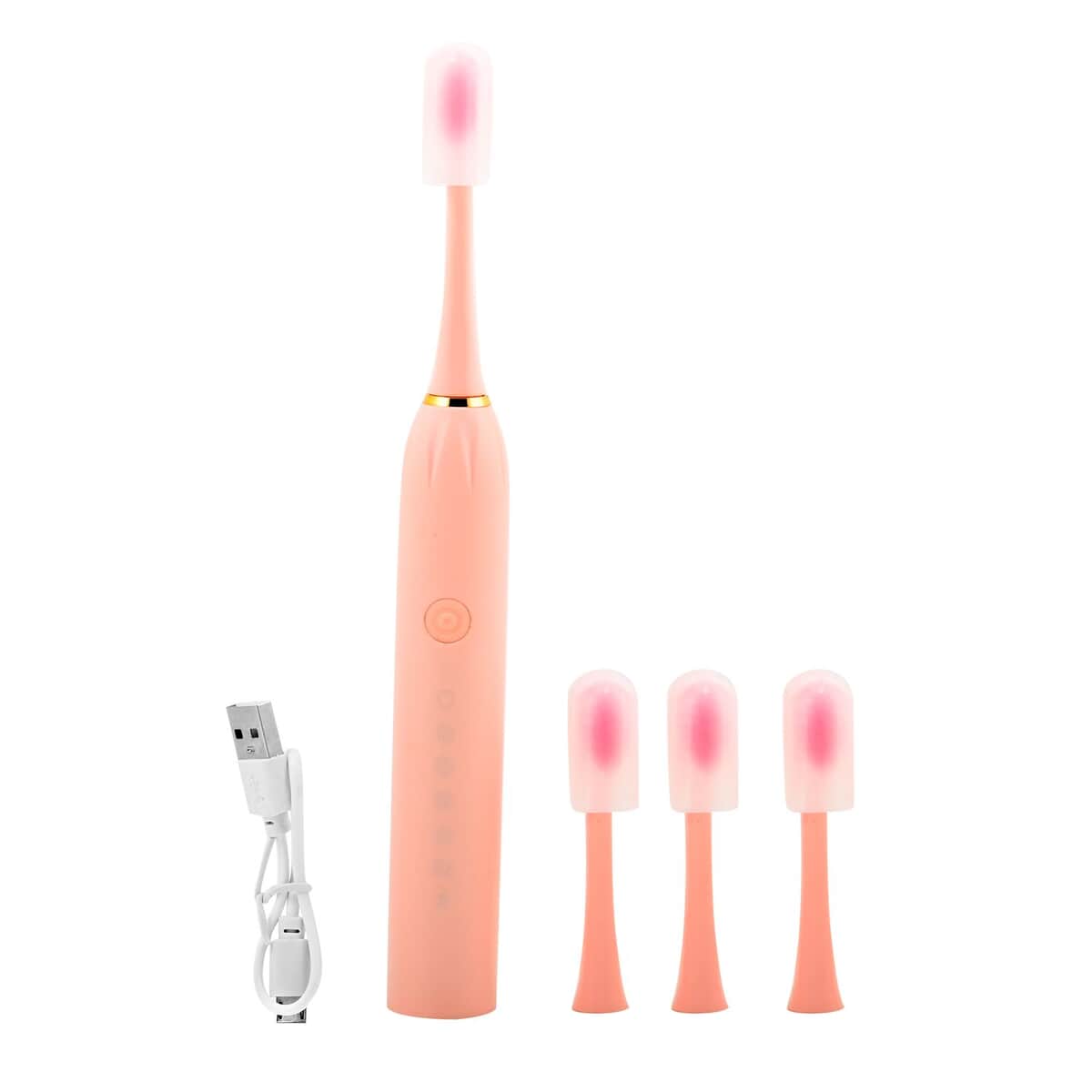 Closeout Total Vision Pink Rechargeable Toothbrush with 4 Heads image number 0