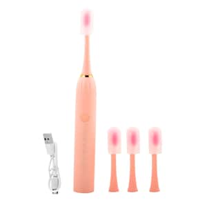 Closeout Total Vision Pink Rechargeable Toothbrush with 4 Heads