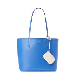 Kate Spade Blue Grained Leather Ava Reversible Tote Bag