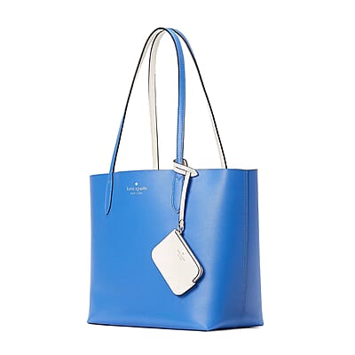 Kate Spade Blue Grained Leather Ava Reversible Tote Bag