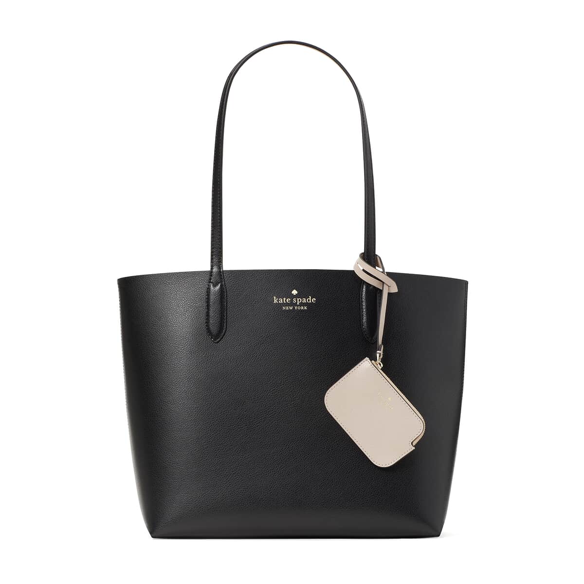 Kate Spade Black Grained Leather Ava Reversible Tote Bag image number 0