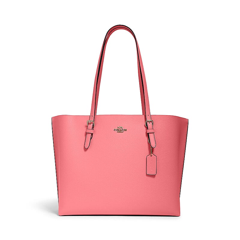 Coach Pink Pebbled Leather Mollie Tote Bag