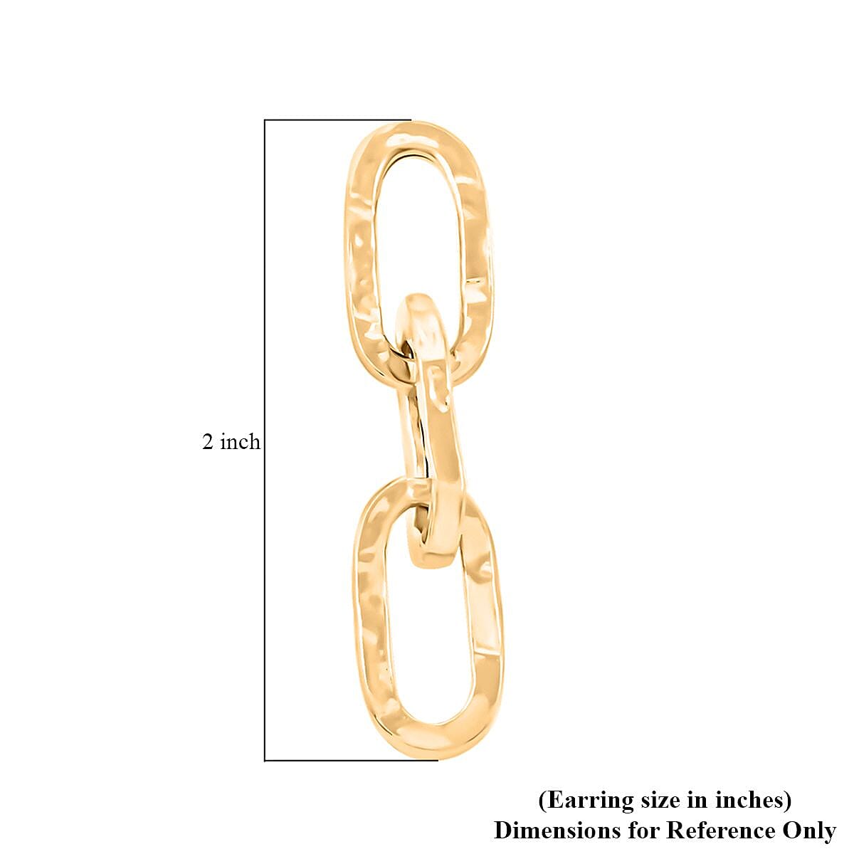 Italian 14K Yellow Gold Over Sterling Silver Textured Paper Clip 3 Row Drop Statement Earrings 5.20 Grams