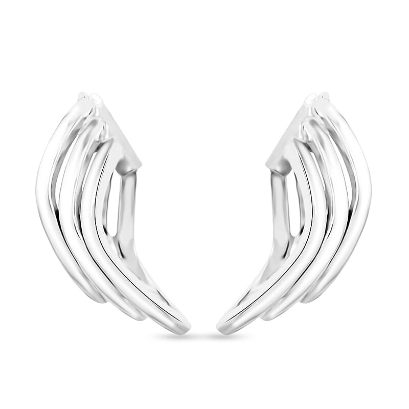 Italian Sterling Silver 3 Row Hoop Earrings 5.50 Grams