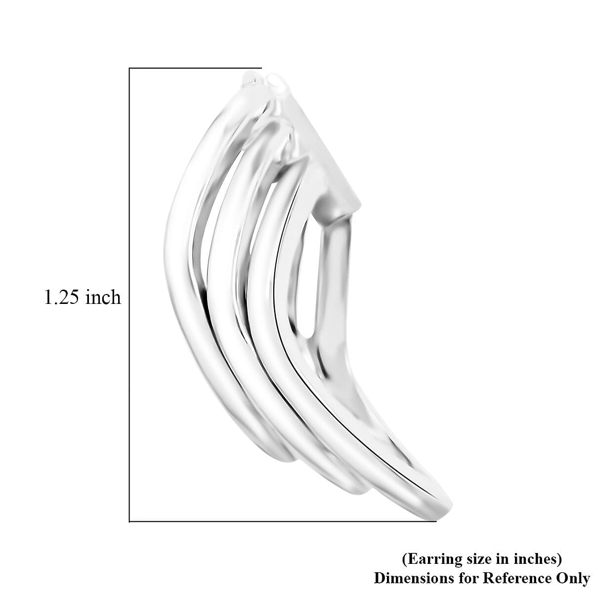 Italian Sterling Silver 3 Row Hoop Earrings 5.50 Grams