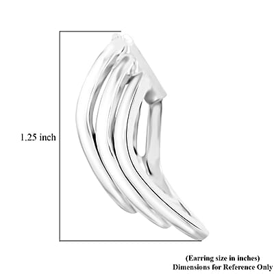 Italian Sterling Silver 3 Row Hoop Earrings 5.50 Grams