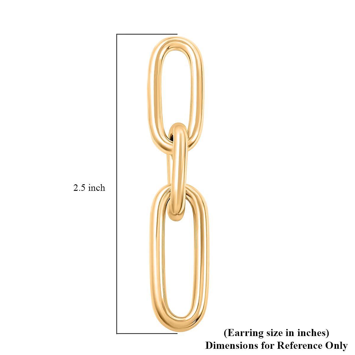 Italian 14K Yellow Gold Over Sterling Silver Paper Clip 3 Row Drop Statement Earrings 10.90 Grams