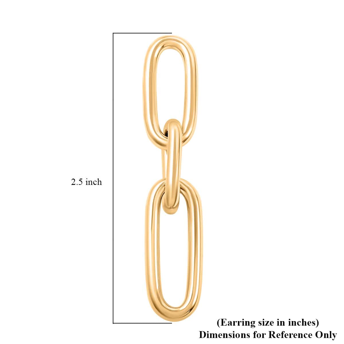 Italian 14K Yellow Gold Over Sterling Silver Paper Clip 3 Row Drop Statement Earrings 10.90 Grams image number 4