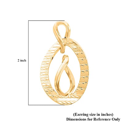Italian 14K Yellow Gold Over Sterling Silver Infinity Double Hoop Statement Earrings 6.60 Grams