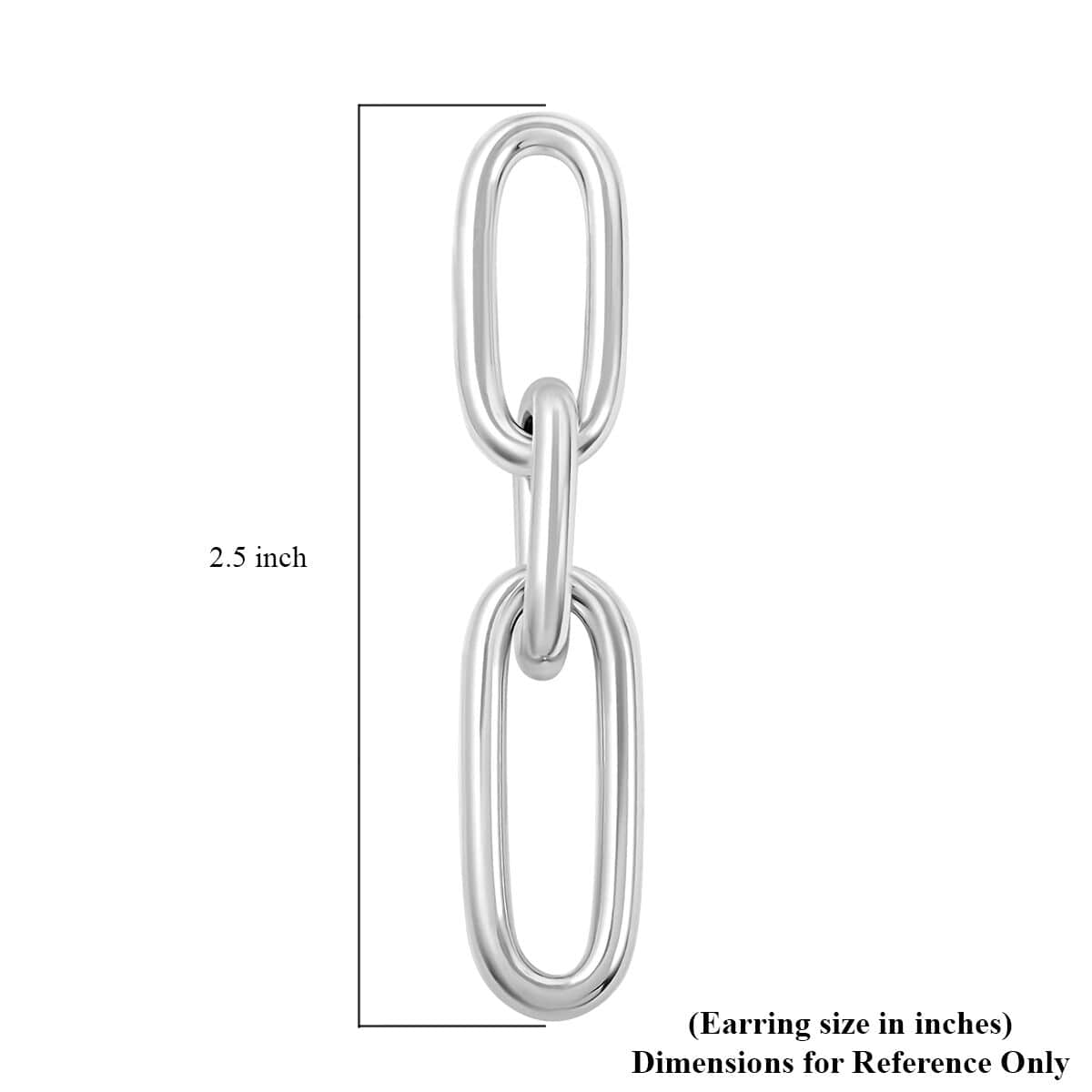 Italian Sterling Silver Paper Clip 3 Row Drop Statement Earrings 11.10 Grams image number 4