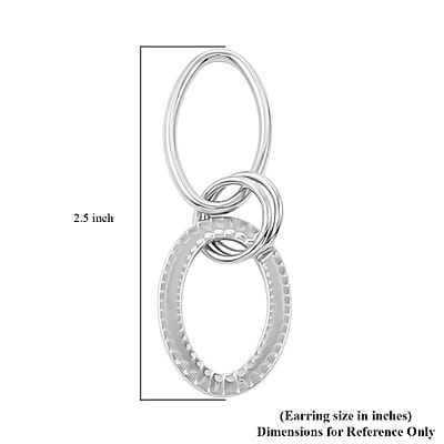 Italian Sterling Silver Triple Tear Drop Interlocked Drop Statement Earrings 12.40 Grams