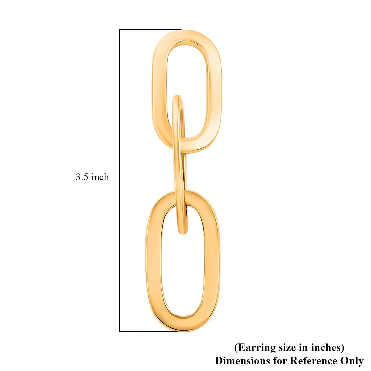 Italian 14K Yellow Gold Over Sterling Silver Paper Clip 3 Row Drop Statement Earrings 16.90 Grams