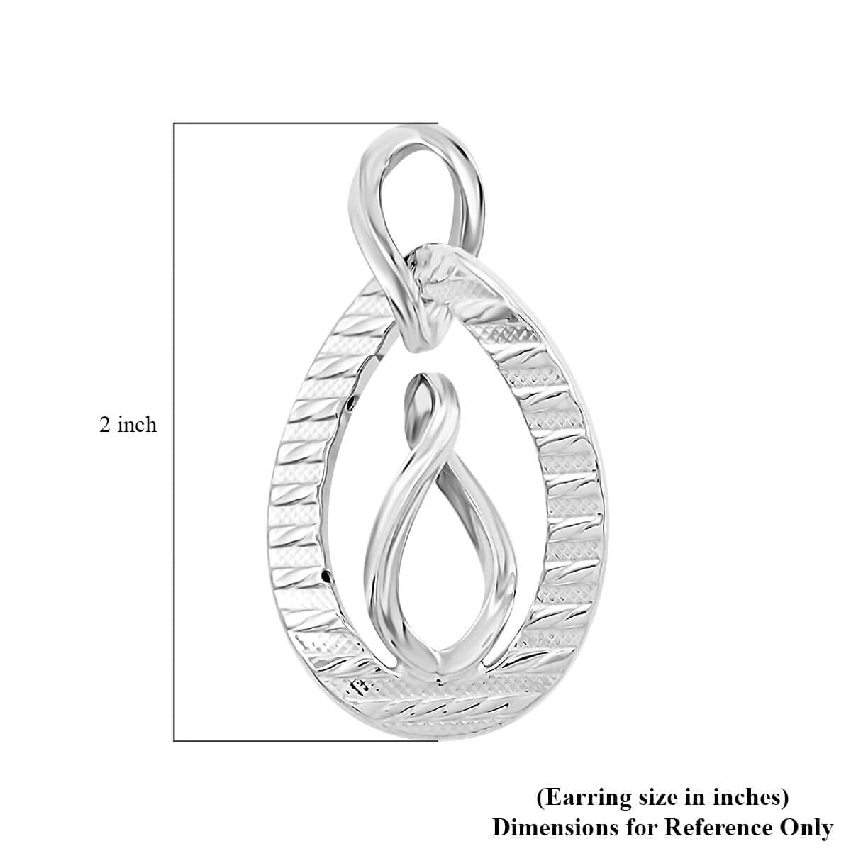 Italian Sterling Silver Infinity Double Hoop Statement Earrings 6.50 Grams image number 4