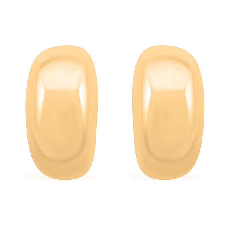 Italian 14K Yellow Gold Over Sterling Silver Bold Dome Statement Earrings 5.70 Grams