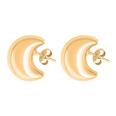 Italian 14K Yellow Gold Over Sterling Silver Bold Dome Statement Earrings 5.70 Grams
