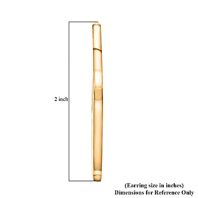 Italian 14K Yellow Gold Over Sterling Silver Square Hoop Earrings 5.80 Grams